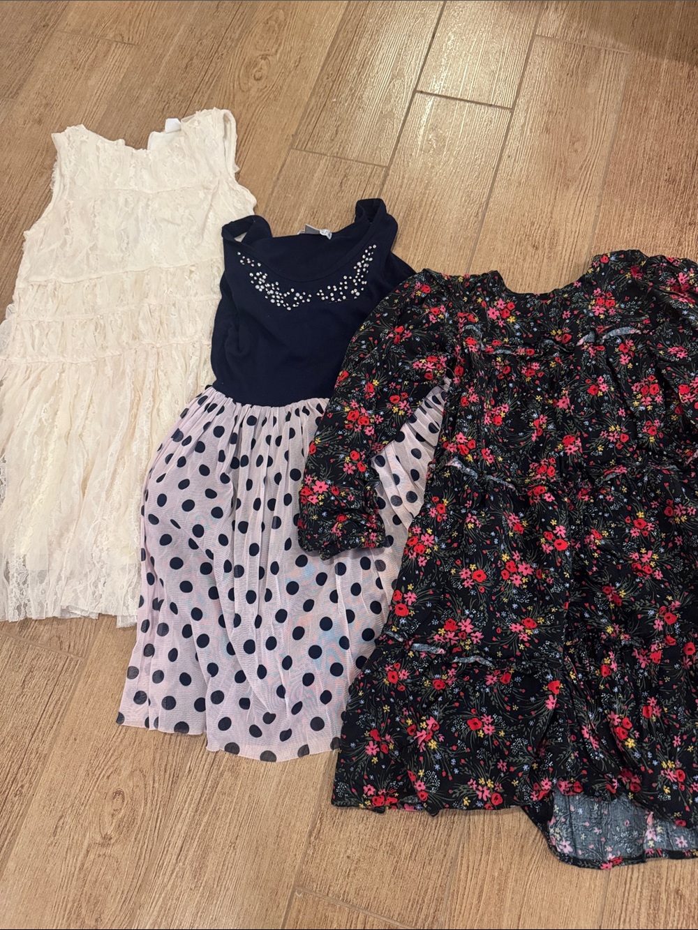 Lot of 3 back to school girls dresses sz 12 (Zara, Cat & Jack, Knitworks)
